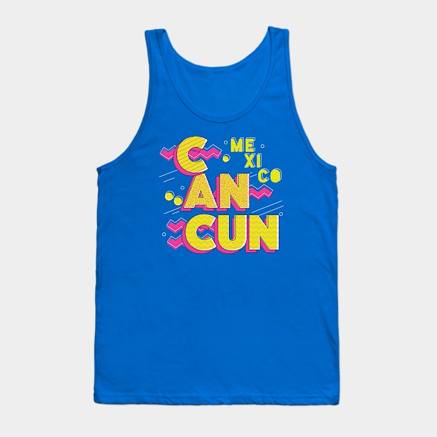 Retro 90s Cancun, Mexico Tank Top by SLAG_Creative